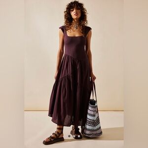 Free People Traveler Midi Chocolate Merlot Size XS